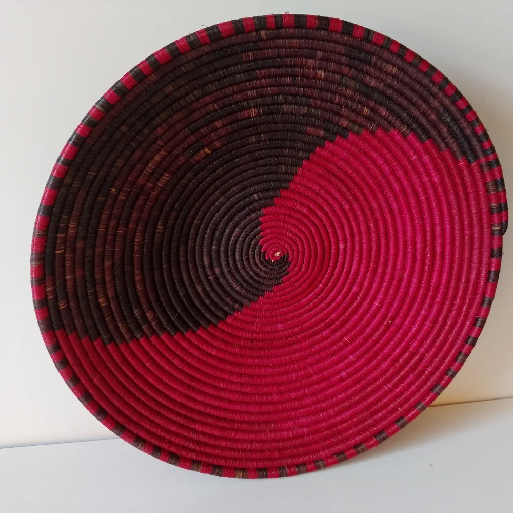 Handwoven Red and Brown Basket